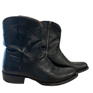 Tecovas Men's "The Dean" Black Leather  Zipper Western Leather Boots 10D